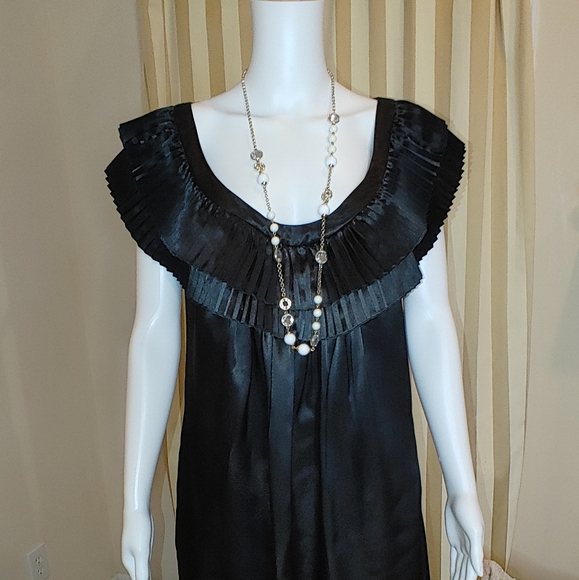 SUSANA MONACO SLEEVELESS RUFFLE SHIFT DRESS 8 - Picture 3 of 10